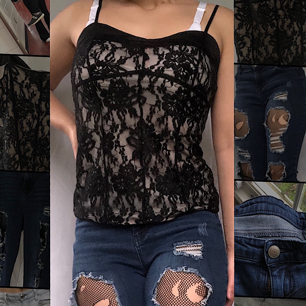express lace tank top